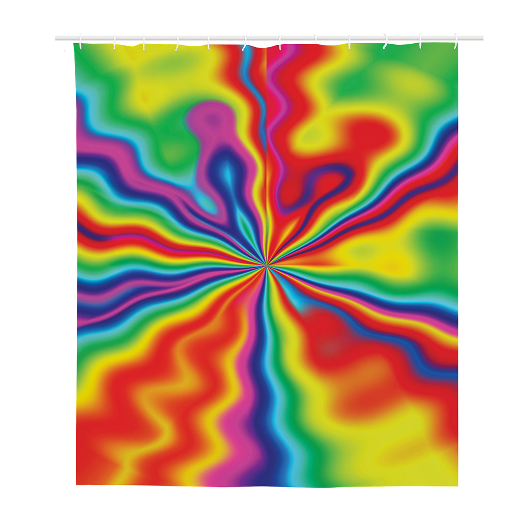Rainbow Psychedelic Print Polyester Shower Curtain