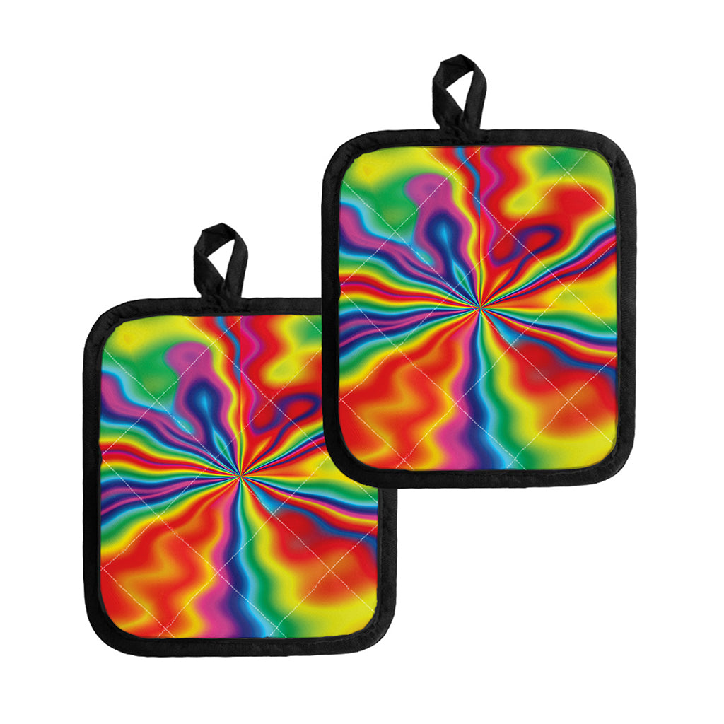 Rainbow Psychedelic Print Pot Holders