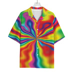 Rainbow Psychedelic Print Rayon Hawaiian Shirt