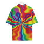 Rainbow Psychedelic Print Rayon Hawaiian Shirt