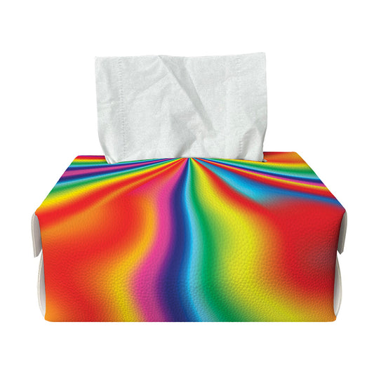 Rainbow Psychedelic Print Rectangle Tissue Box Cover