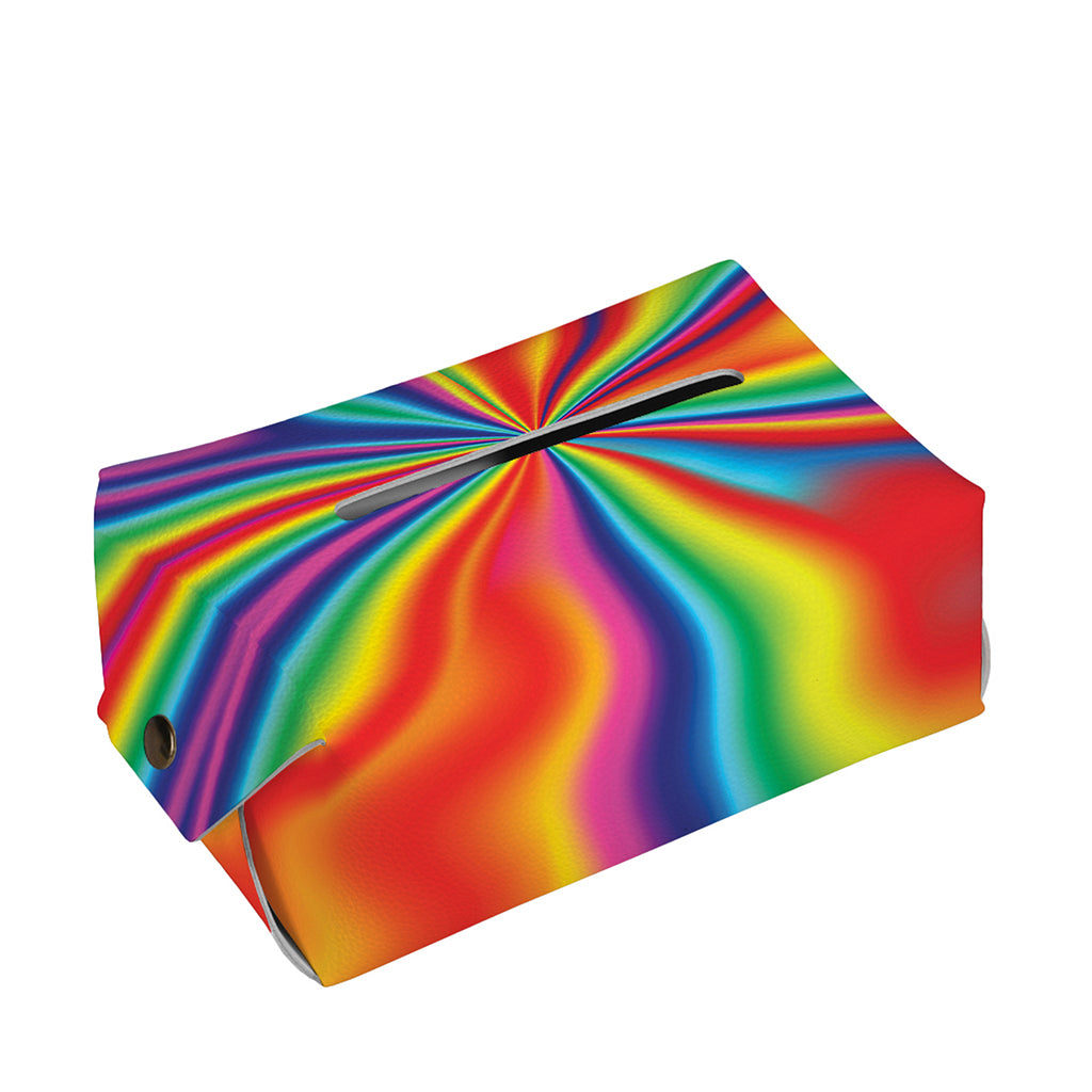 Rainbow Psychedelic Print Rectangle Tissue Box Cover
