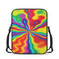 Rainbow Psychedelic Print Rectangular Crossbody Bag