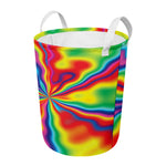 Rainbow Psychedelic Print Round Laundry Basket