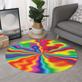 Rainbow Psychedelic Print Round Rug
