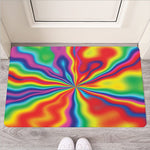 Rainbow Psychedelic Print Rubber Doormat