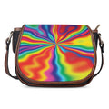 Rainbow Psychedelic Print Saddle Bag