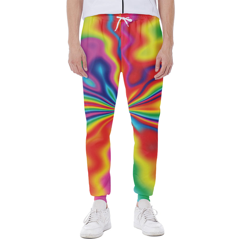 Rainbow Psychedelic Print Scuba Joggers