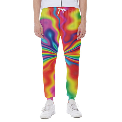 Rainbow Psychedelic Print Scuba Joggers