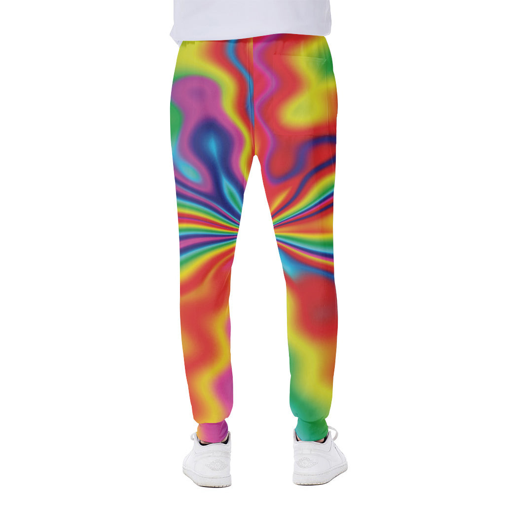 Rainbow Psychedelic Print Scuba Joggers