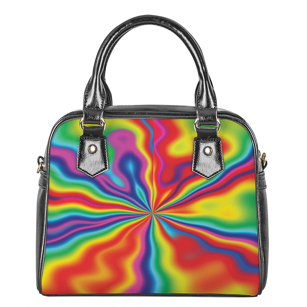 Rainbow Psychedelic Print Shoulder Handbag
