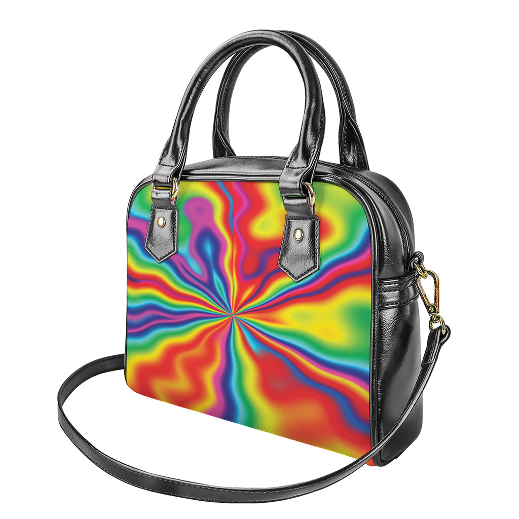 Rainbow Psychedelic Print Shoulder Handbag