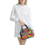 Rainbow Psychedelic Print Shoulder Handbag