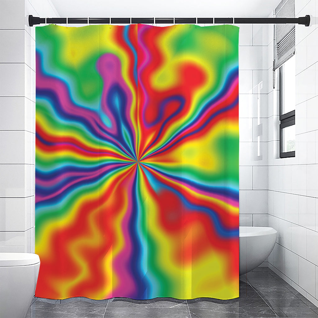 Rainbow Psychedelic Print Shower Curtain