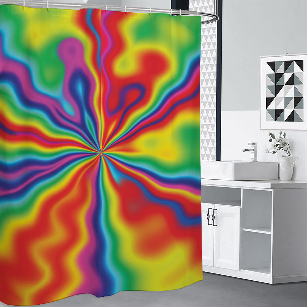 Rainbow Psychedelic Print Shower Curtain