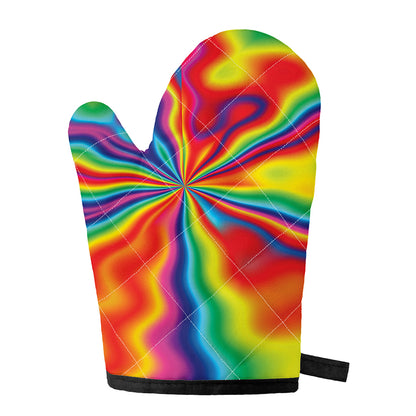 Rainbow Psychedelic Print Single Oven Mitt