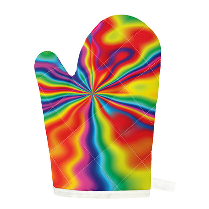 Rainbow Psychedelic Print Single Oven Mitt