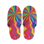 Rainbow Psychedelic Print Slippers