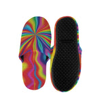 Rainbow Psychedelic Print Slippers
