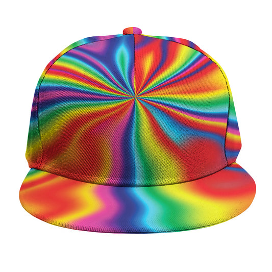 Rainbow Psychedelic Print Snapback Cap