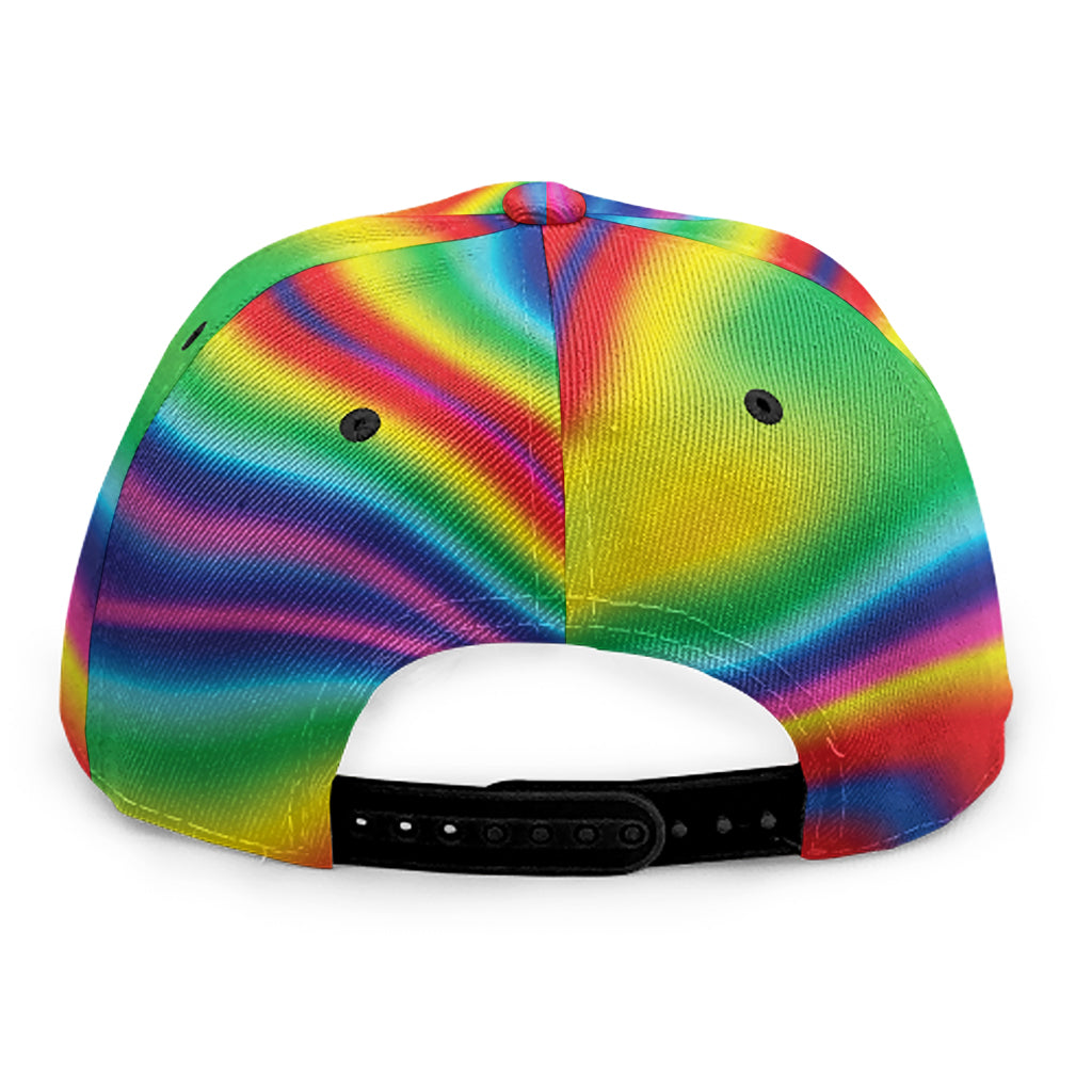 Rainbow Psychedelic Print Snapback Cap