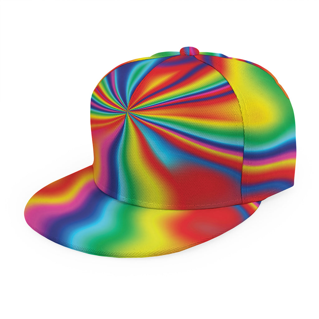 Rainbow Psychedelic Print Snapback Cap