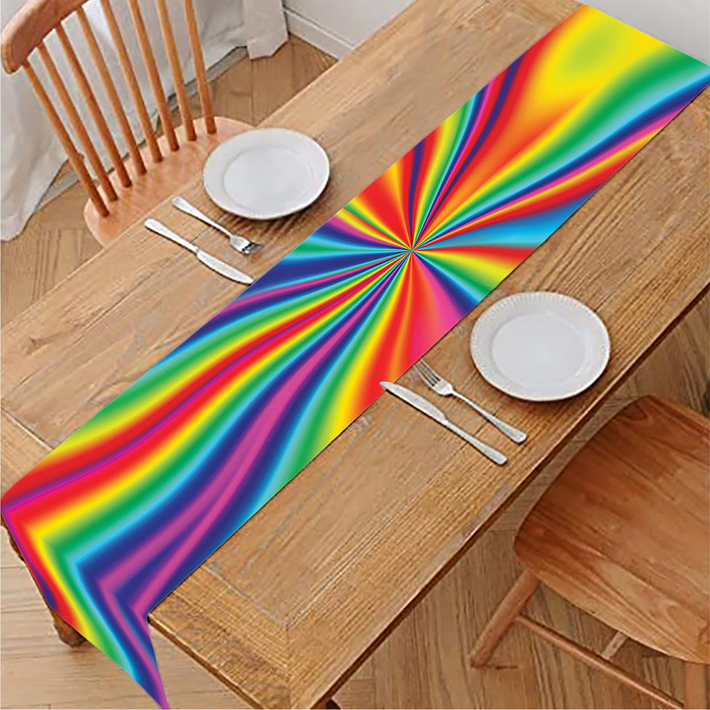 Rainbow Psychedelic Print Table Runner