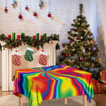 Rainbow Psychedelic Print Tablecloth