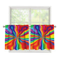Rainbow Psychedelic Print Tier Curtains
