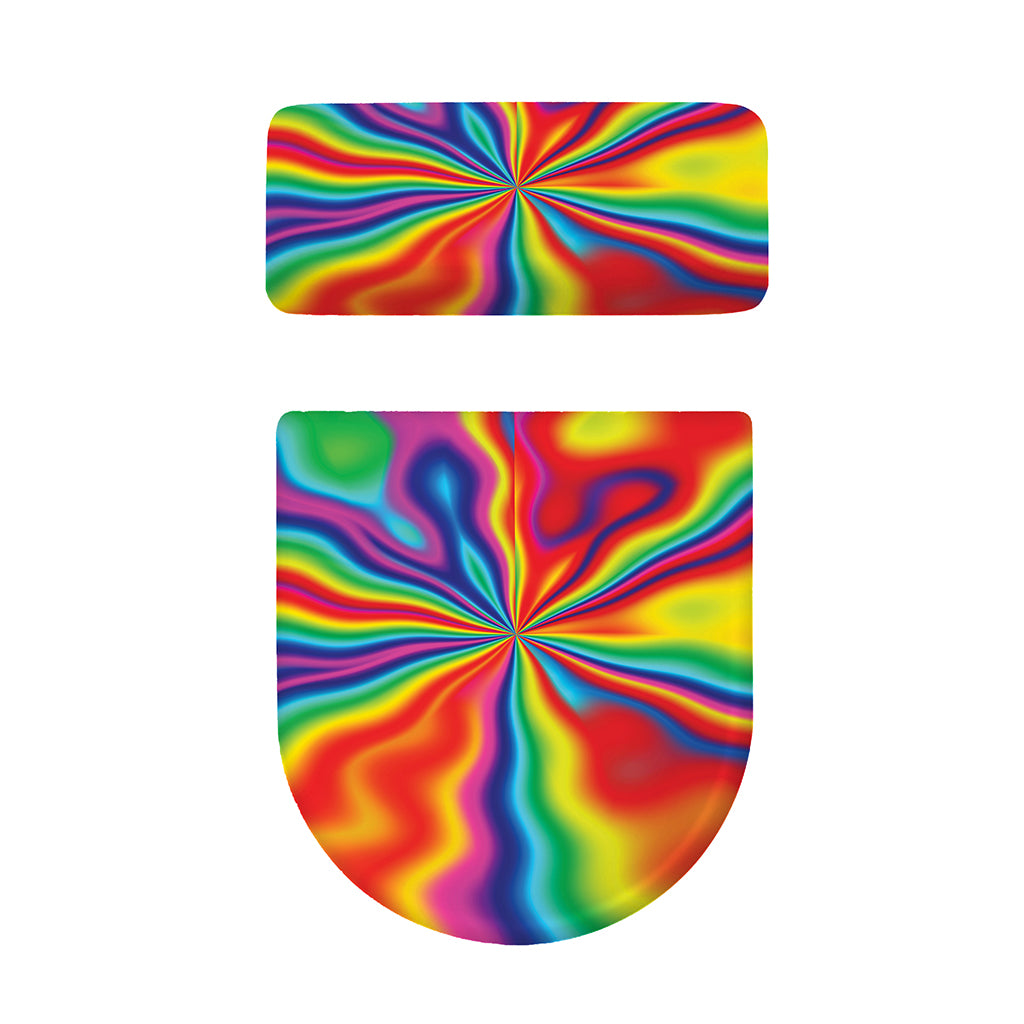 Rainbow Psychedelic Print Toilet Lid And Tank Cover Set