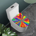 Rainbow Psychedelic Print Toilet Lid Cover