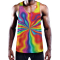 Rainbow Psychedelic Print Men's Workout Tank Top