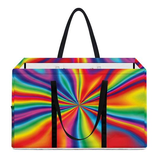 Rainbow Psychedelic Print Utility Tote Bag