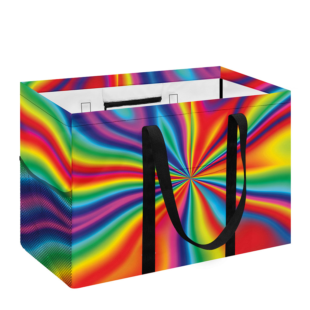 Rainbow Psychedelic Print Utility Tote Bag