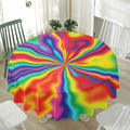 Rainbow Psychedelic Print Waterproof Round Tablecloth