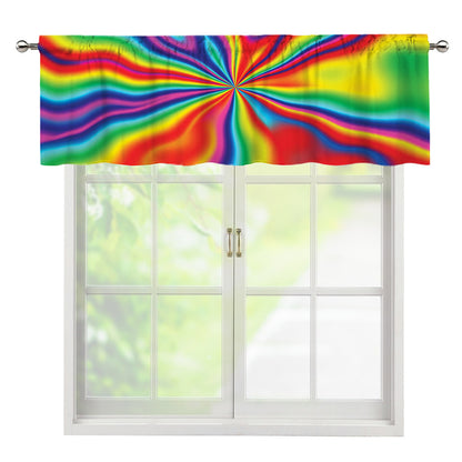 Rainbow Psychedelic Print Window Valance