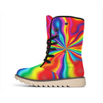 Rainbow Psychedelic Print Winter Boots