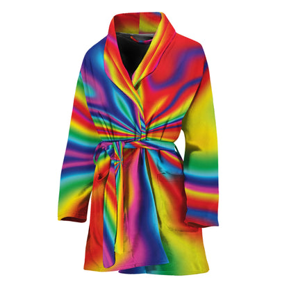 Rainbow Psychedelic Print Women's Bathrobe