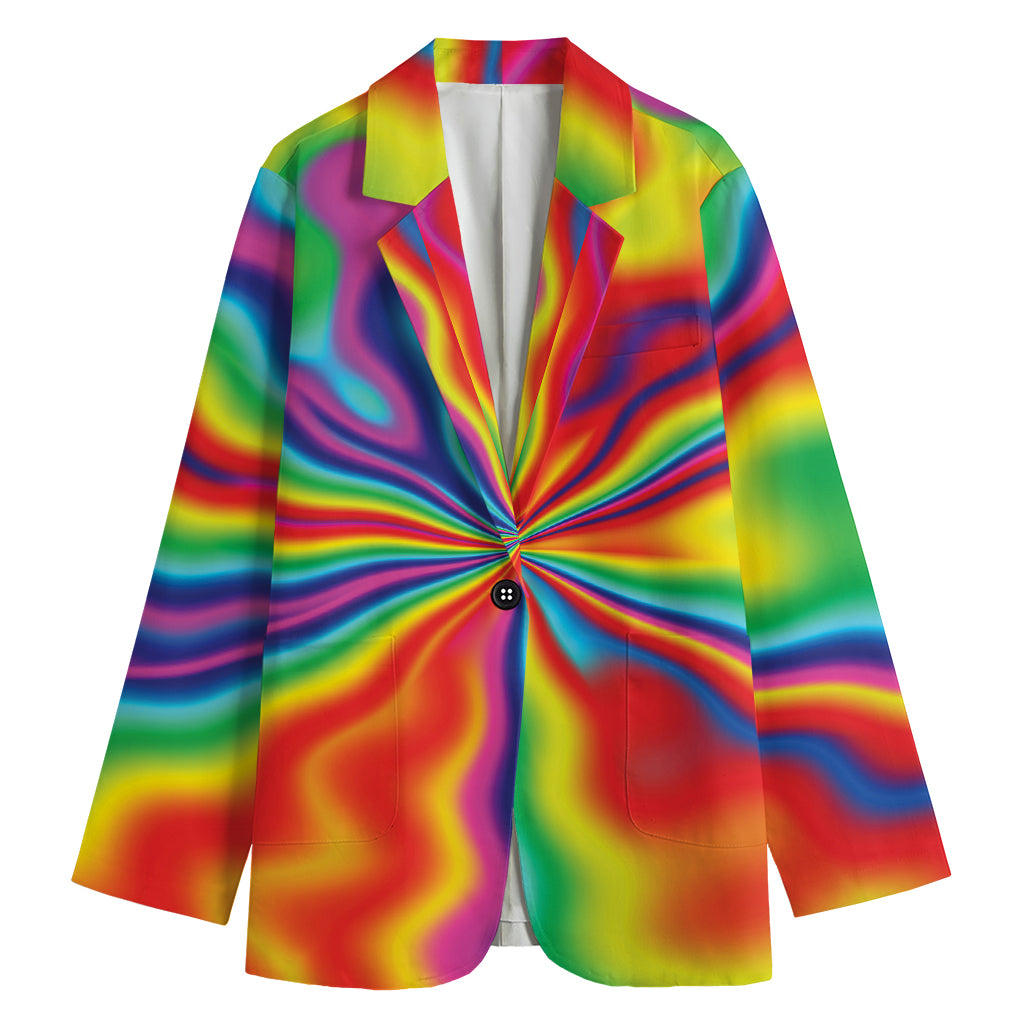 Rainbow Psychedelic Print Women's Blazer