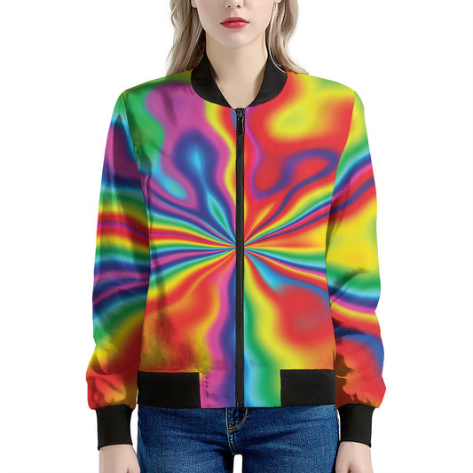 Rainbow Psychedelic Print Women's Bomber Jacket