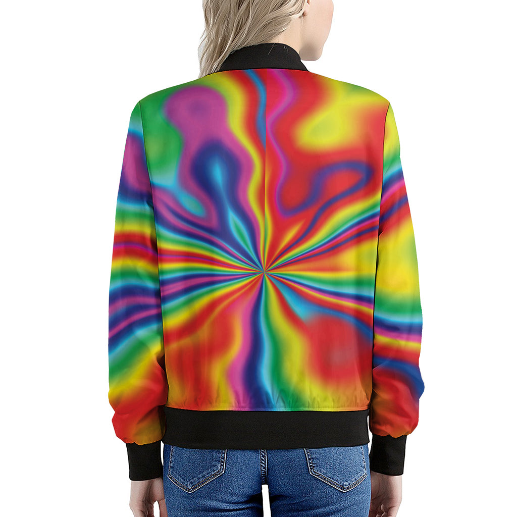 Rainbow Psychedelic Print Women's Bomber Jacket