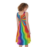Rainbow Psychedelic Print Women's Sleeveless Dress