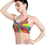Rainbow Psychedelic Print Women's Sports Bra