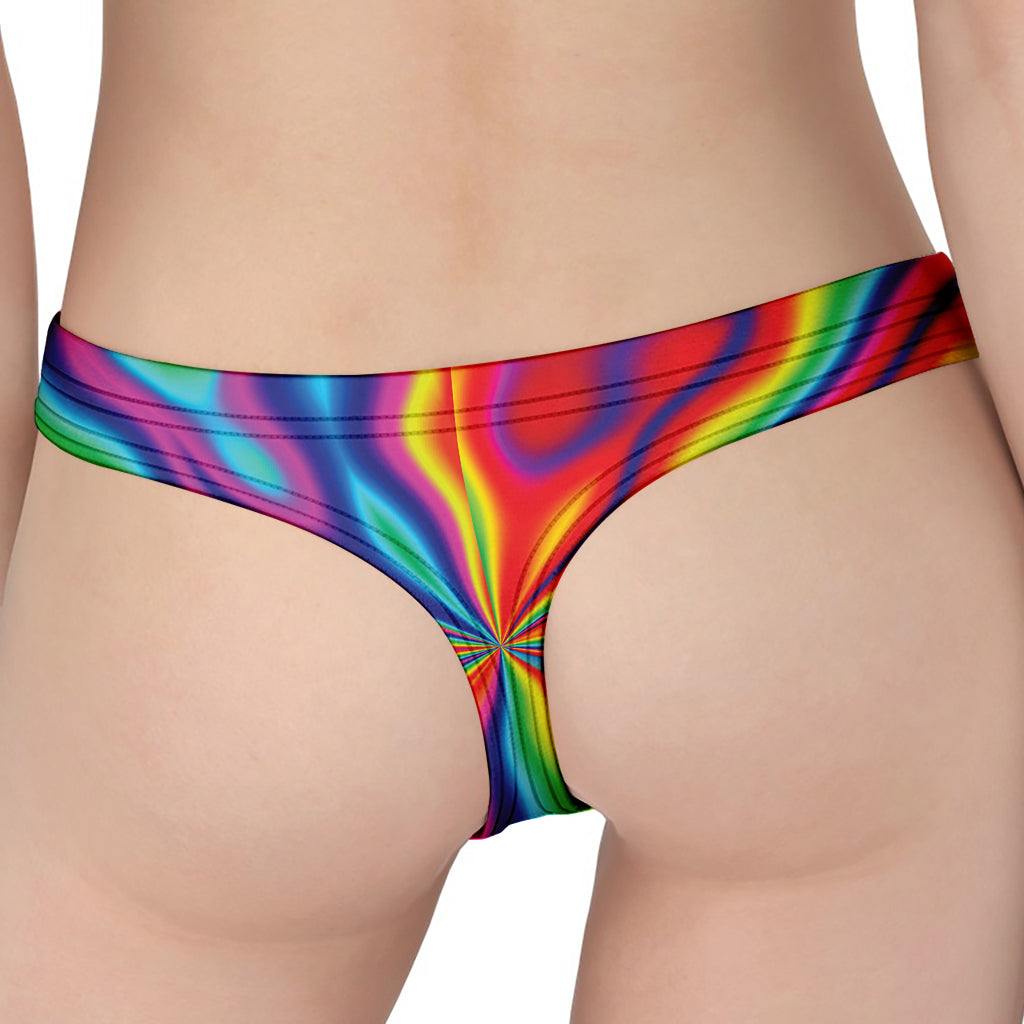 Rainbow Psychedelic Print Women's Thong