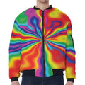 Rainbow Psychedelic Print Zip Sleeve Bomber Jacket