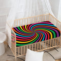 Rainbow Psychedelic Swirl Print Baby Crib Sheet