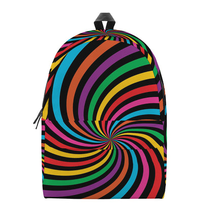 Rainbow Psychedelic Swirl Print Backpack