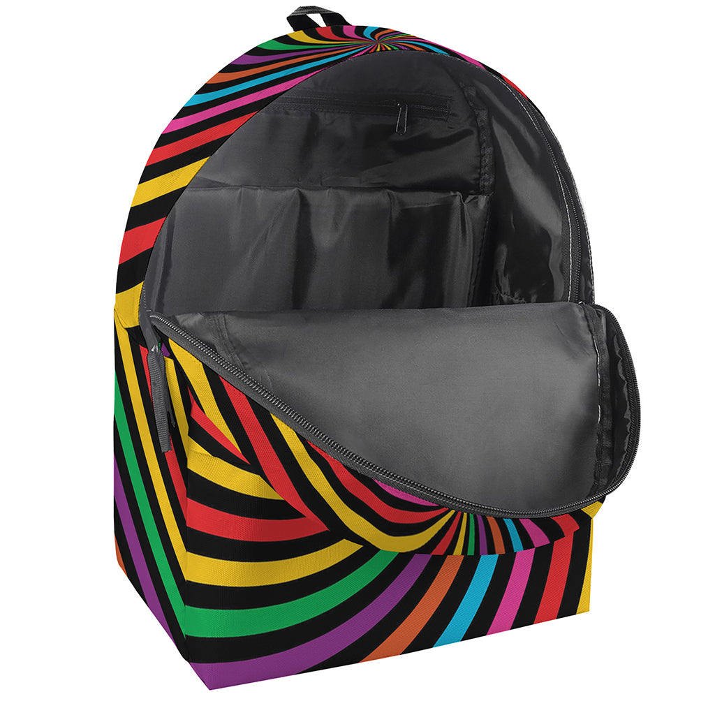 Rainbow Psychedelic Swirl Print Backpack