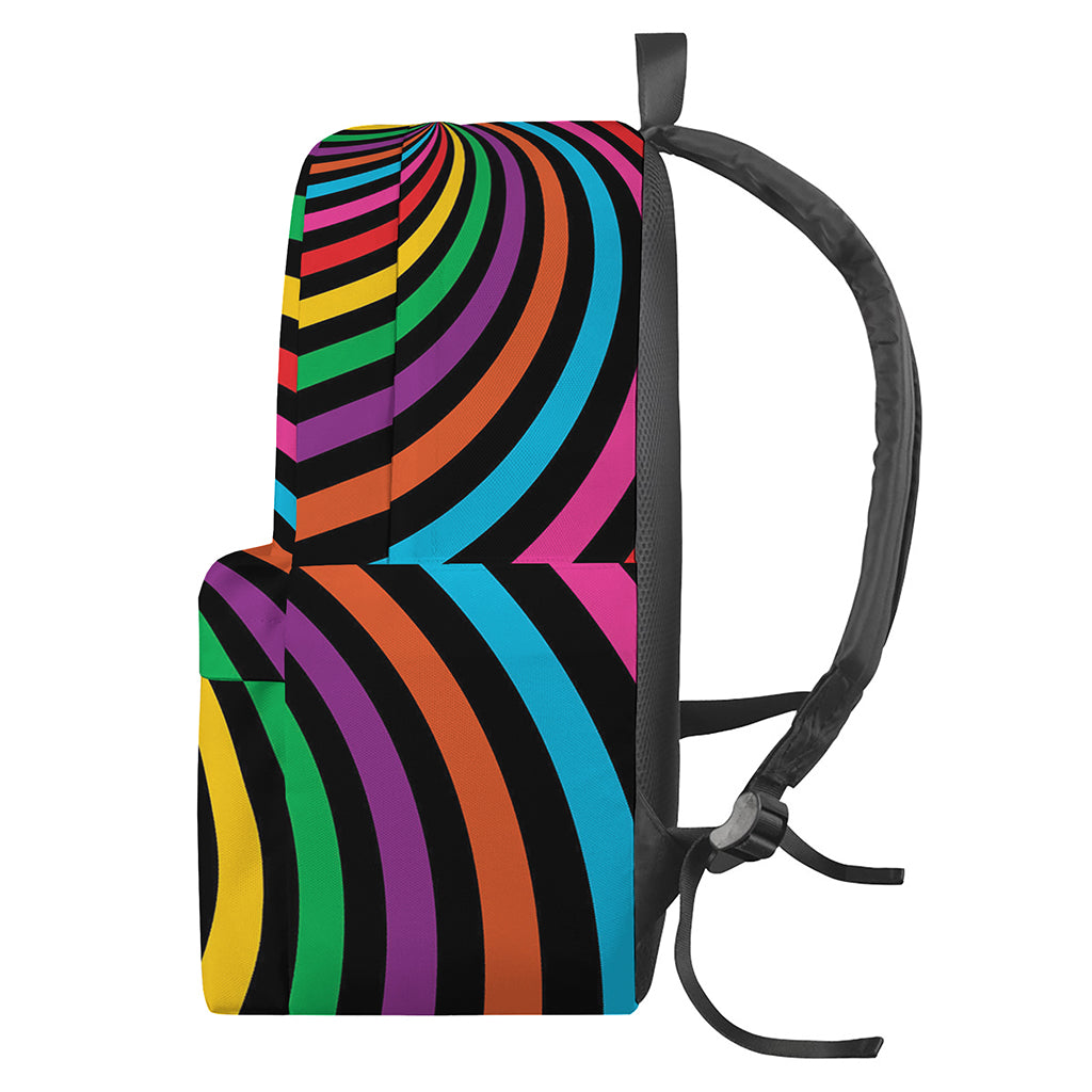 Rainbow Psychedelic Swirl Print Backpack
