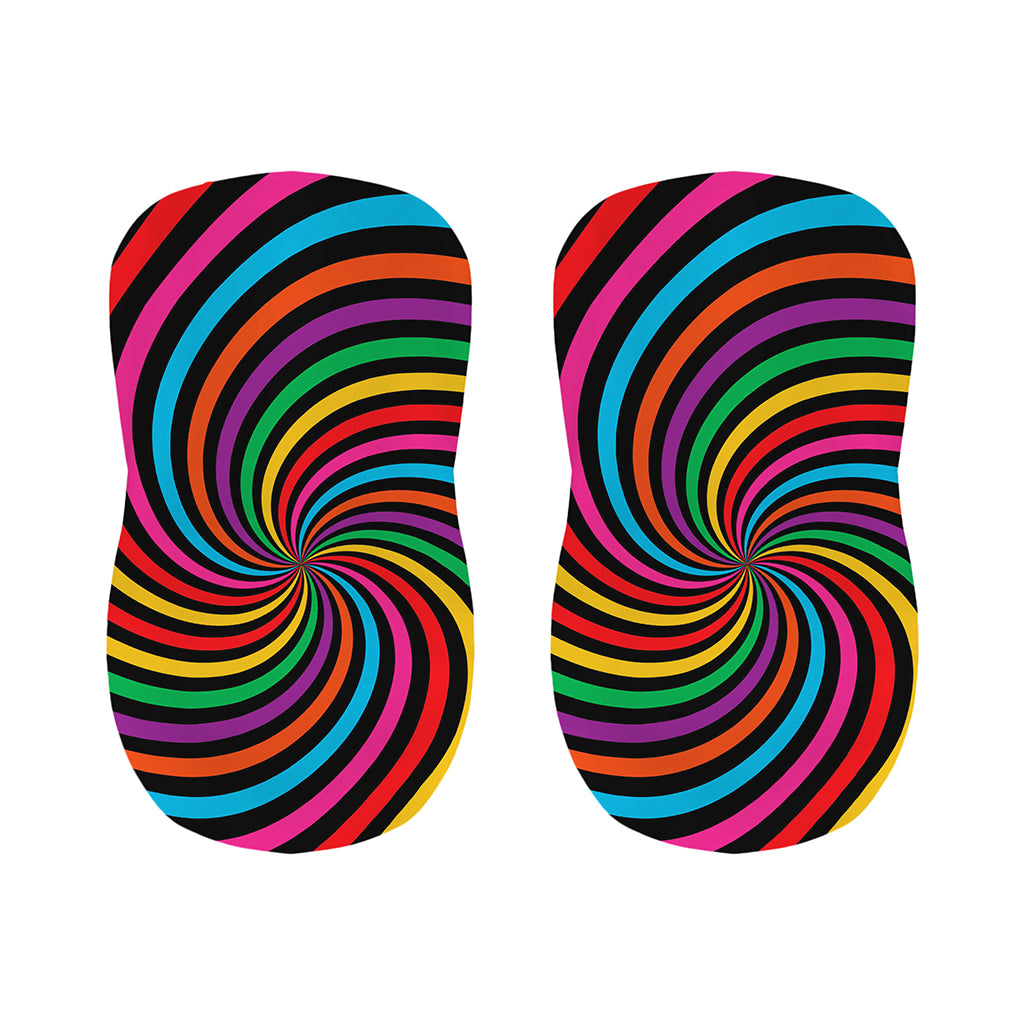 Rainbow Psychedelic Swirl Print Bar Stool Covers